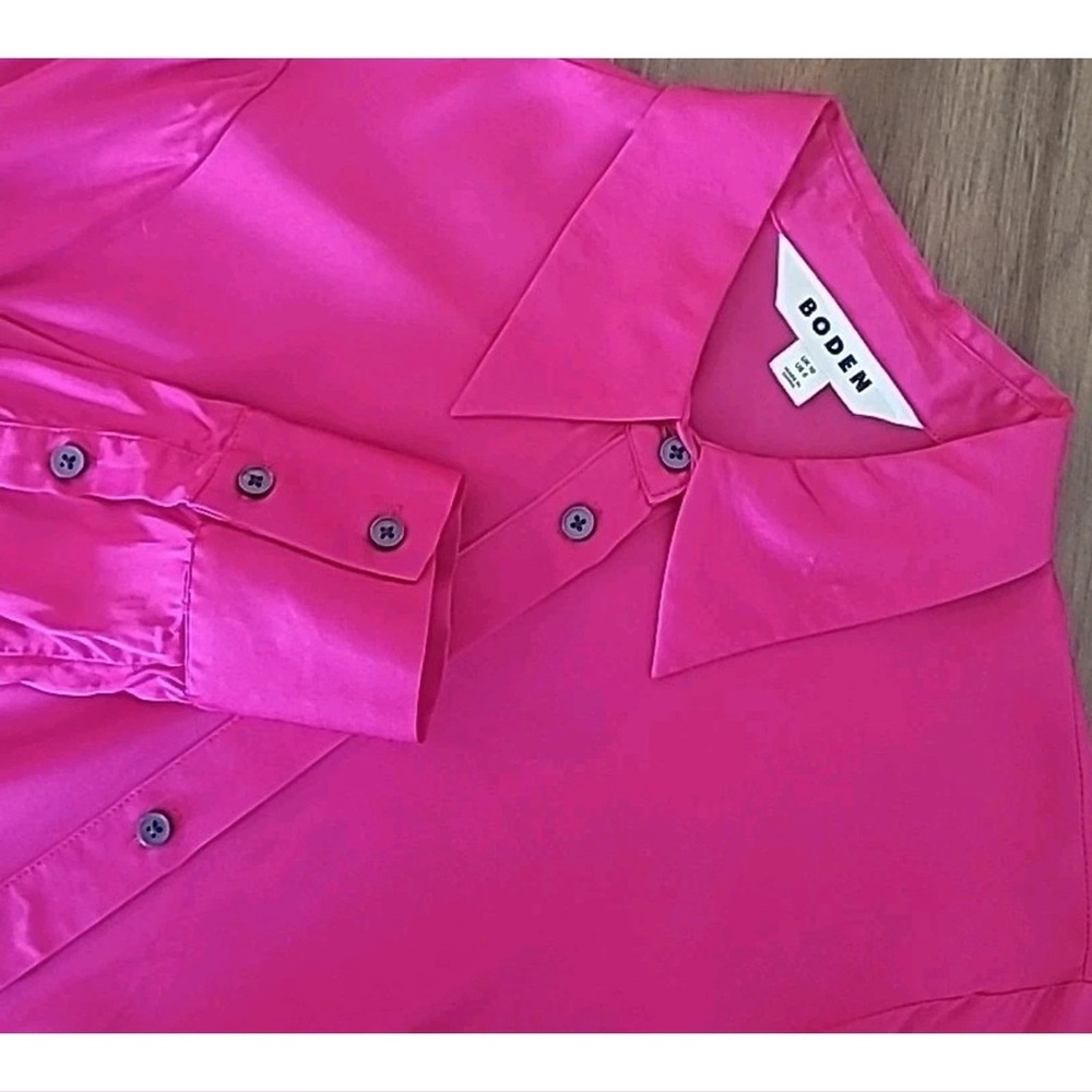 Boden Fuchsia Button-Up Blouse